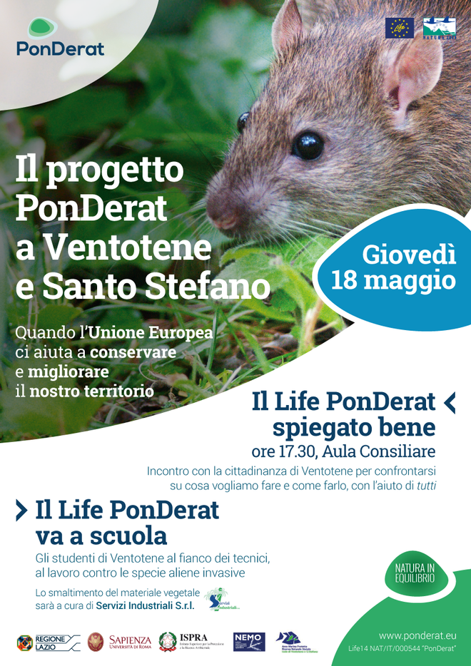 On 18th May, LIFE PonDerat will meet students and inhabitants of Ventotene